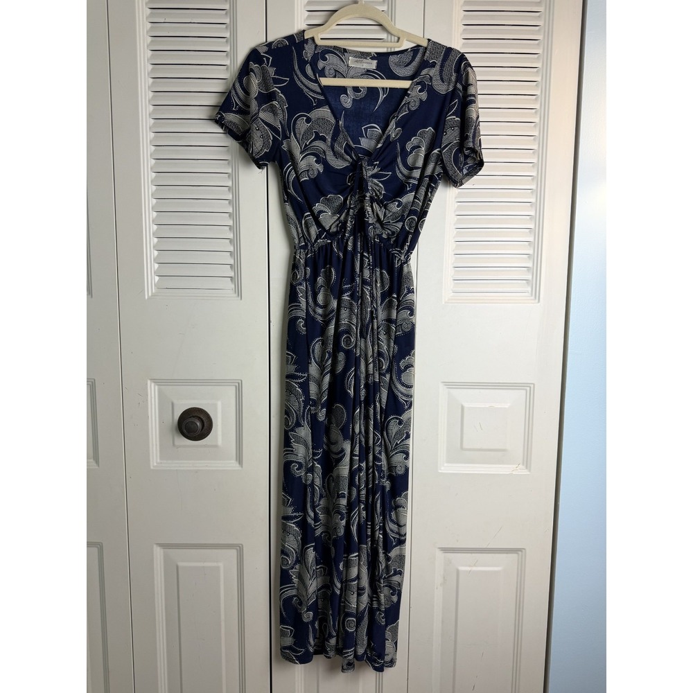 Babydoll Maxi Dress Y2K S Blue Beige Preppy Resort Vacation Day To Night